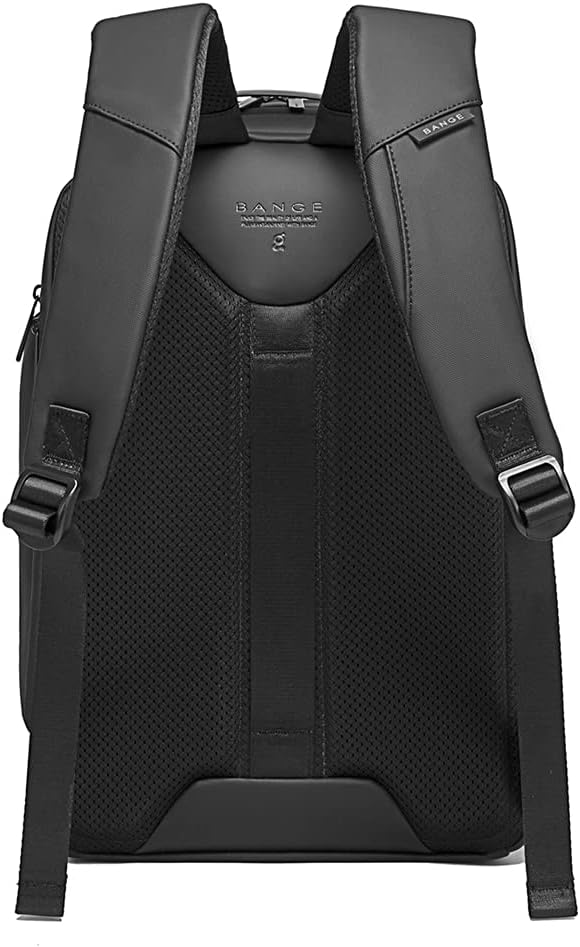 BANGE 7277 Smart Trendy 20L Durable Oxford Backpacks Anti-Theft USB Waterproof 1.2KG W 15.6in Laptop School Travel Black Bags