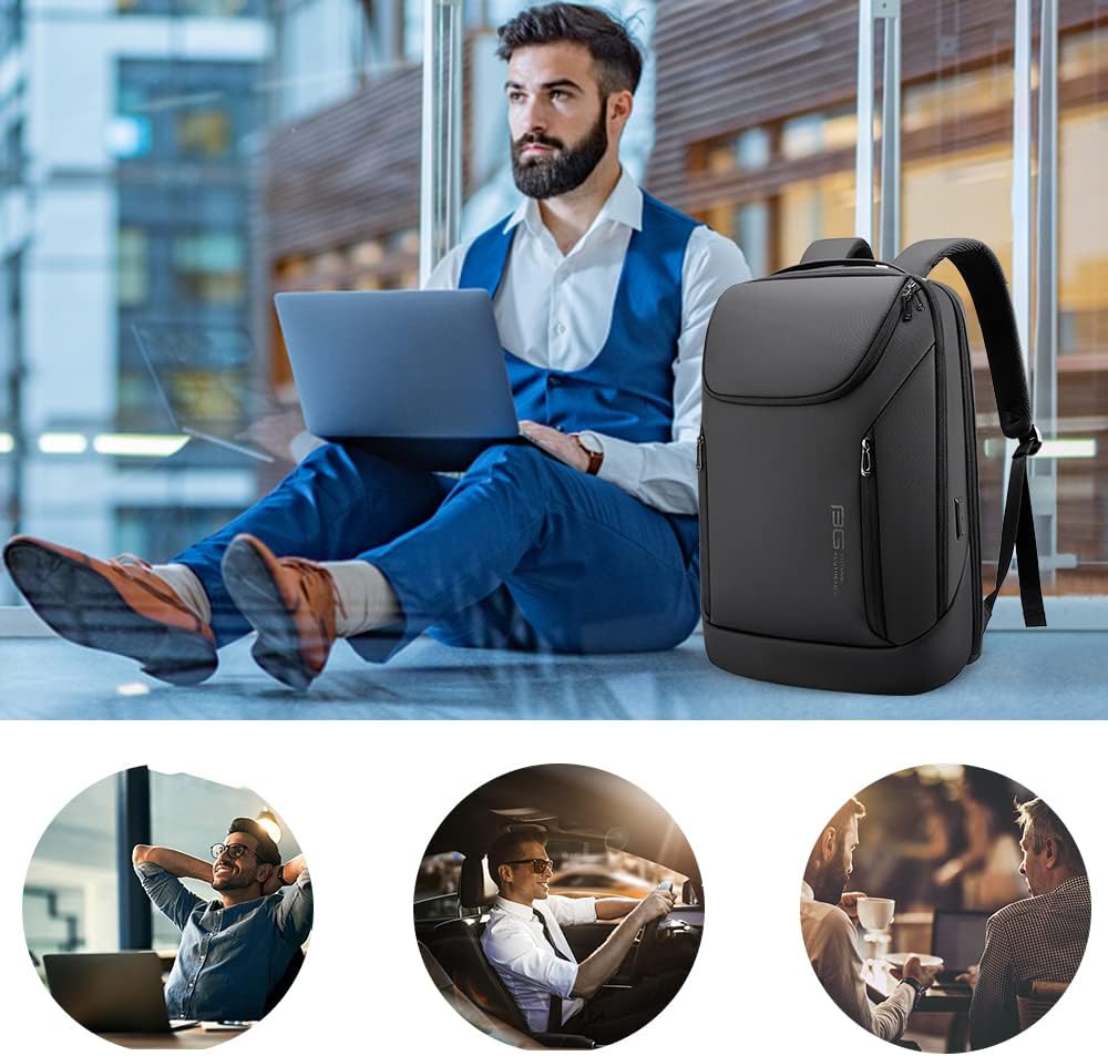 BANGE 2517 Business Smart Backpack Waterproof fit 15.6 Inch Laptop Backpack with USB Charging Port,Travel Durable Backpack