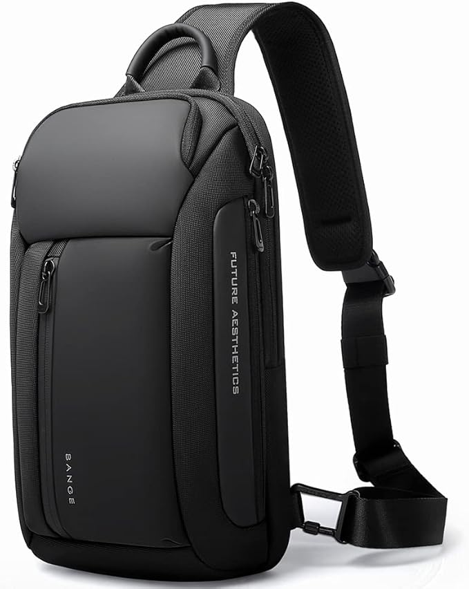 BANGE 7566 Sling Bag, Waterproof Men's Chest Bag Shoulder bags Crossbody Sling Backpack for Men