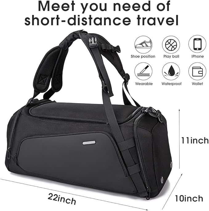 BANGE 1917D Gym Sports Duffel Backpack for Man & Women