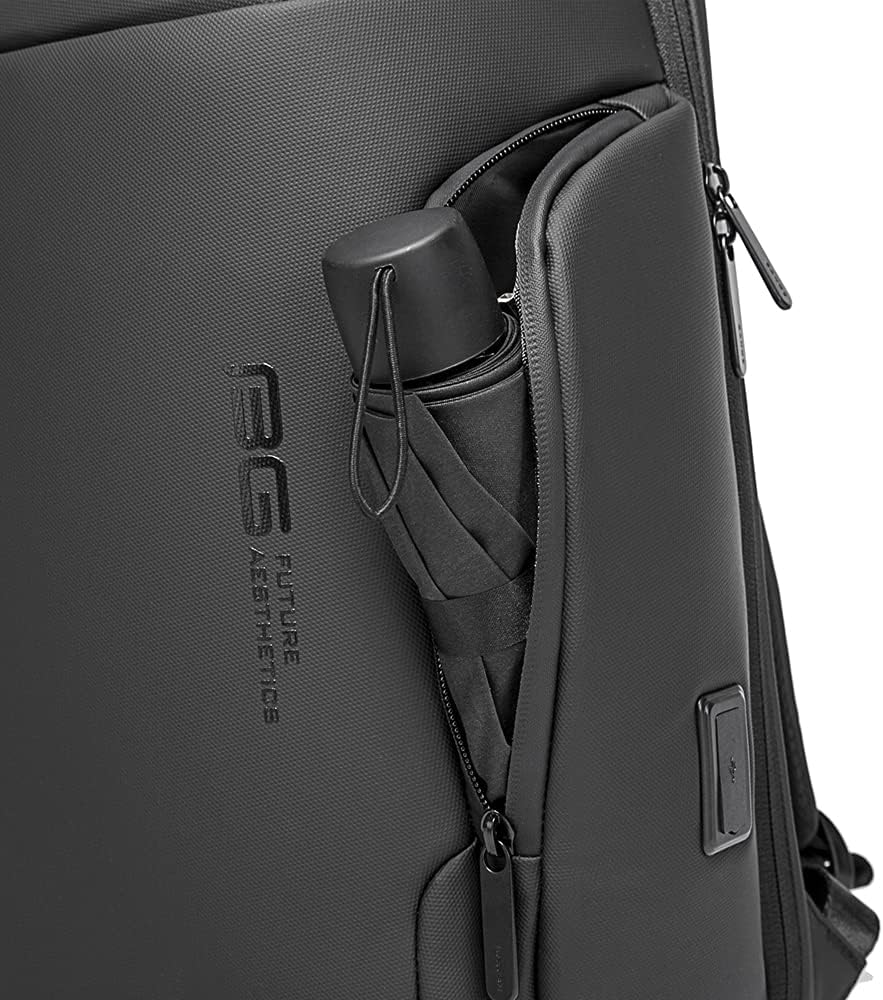 BANGE 7277 Smart Trendy 20L Durable Oxford Backpacks Anti-Theft USB Waterproof 1.2KG W 15.6in Laptop School Travel Black Bags