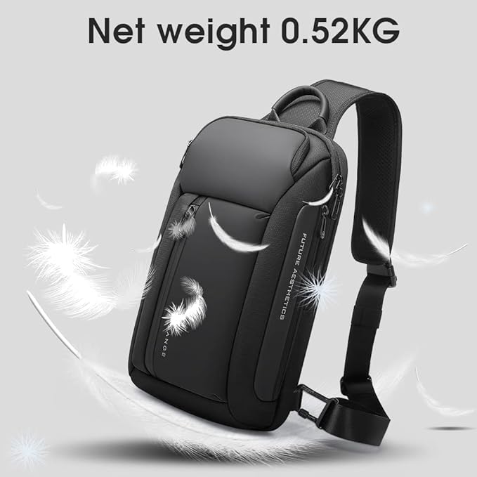 BANGE 7566 Sling Bag, Waterproof Men's Chest Bag Shoulder bags Crossbody Sling Backpack for Men
