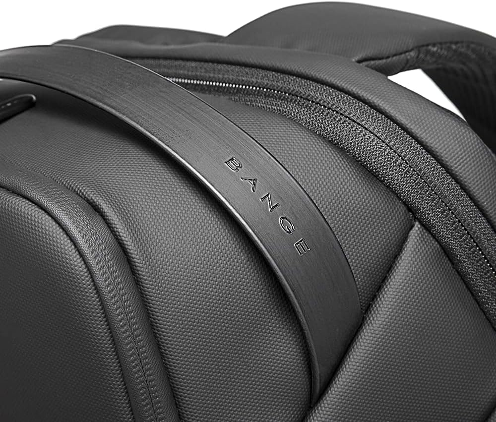 BANGE 7277 Smart Trendy 20L Durable Oxford Backpacks Anti-Theft USB Waterproof 1.2KG W 15.6in Laptop School Travel Black Bags