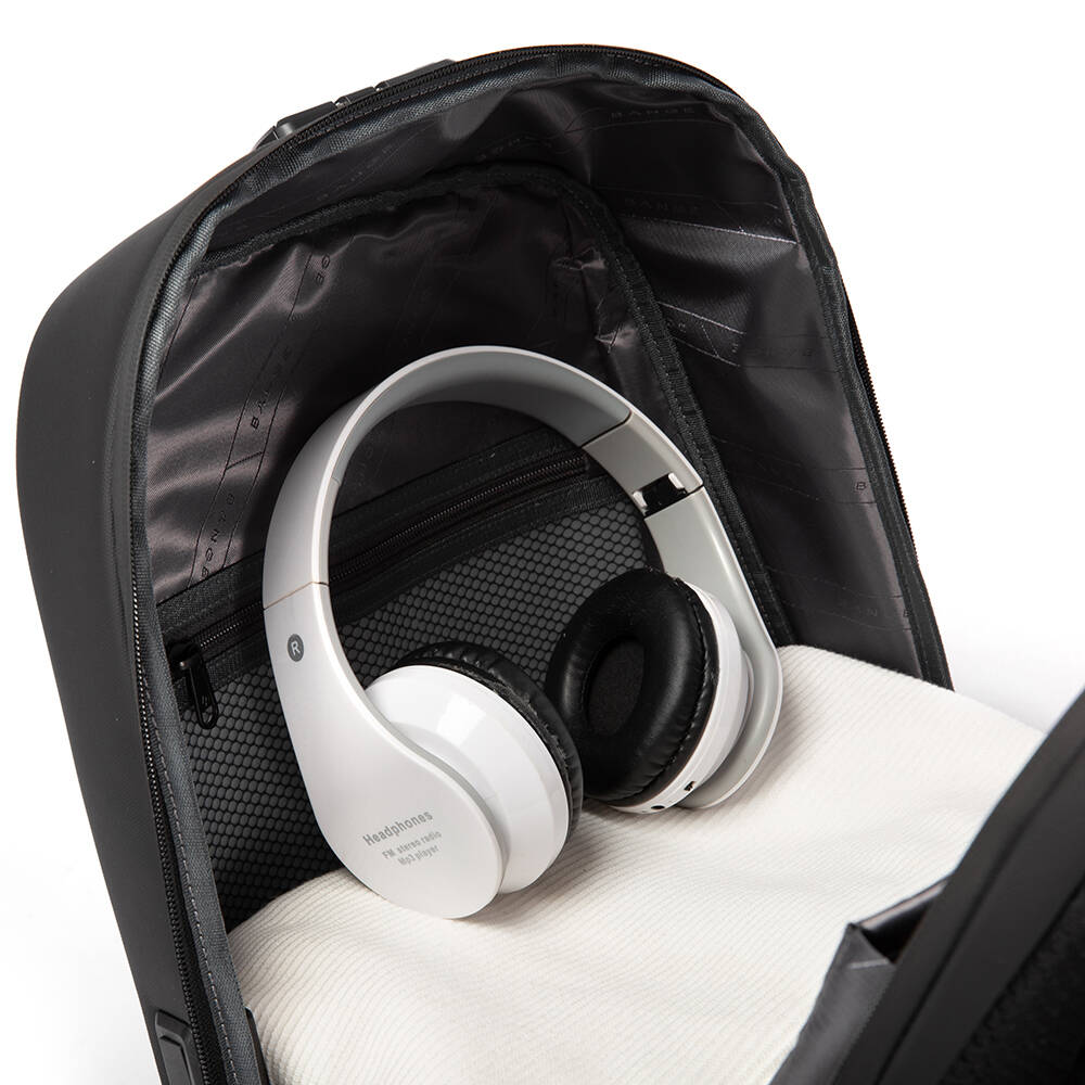 BANGE 7251 Backpack Waterproof 15.6in Laptop Size Smart Trendy Durable Oxford Backpacks Anti-Theft USB School Travel Black Bags