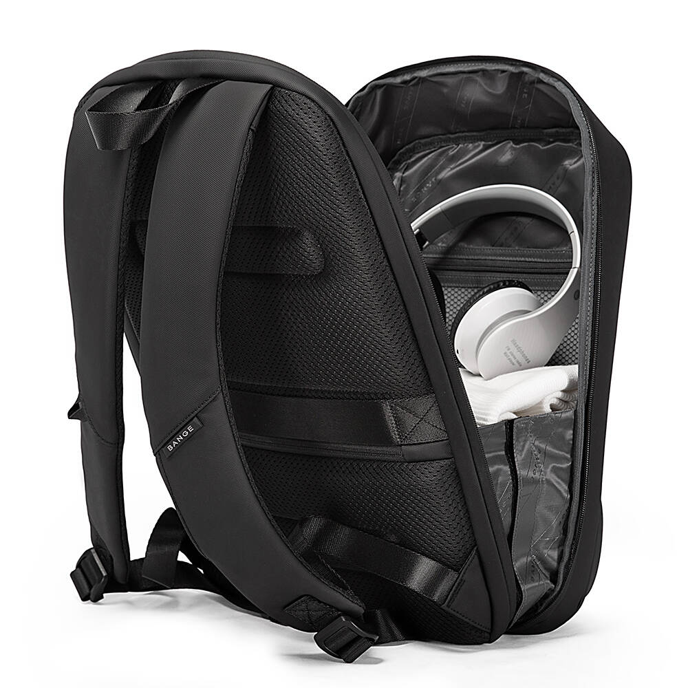 BANGE 7251 Backpack Waterproof 15.6in Laptop Size Smart Trendy Durable Oxford Backpacks Anti-Theft USB School Travel Black Bags