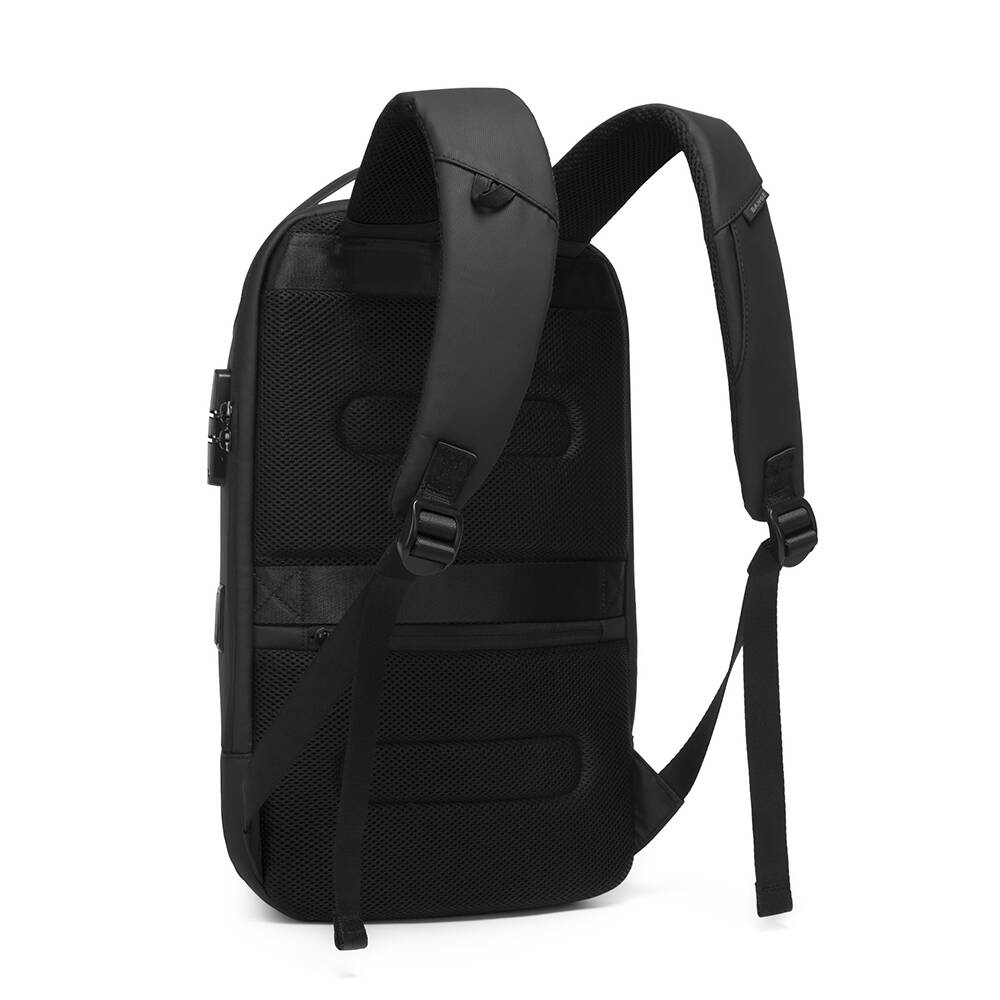 BANGE 7225 Backpack Waterproof 15.6in Laptop Size Smart Trendy Durable Oxford Backpacks Anti-Theft USB School Travel Black Bags