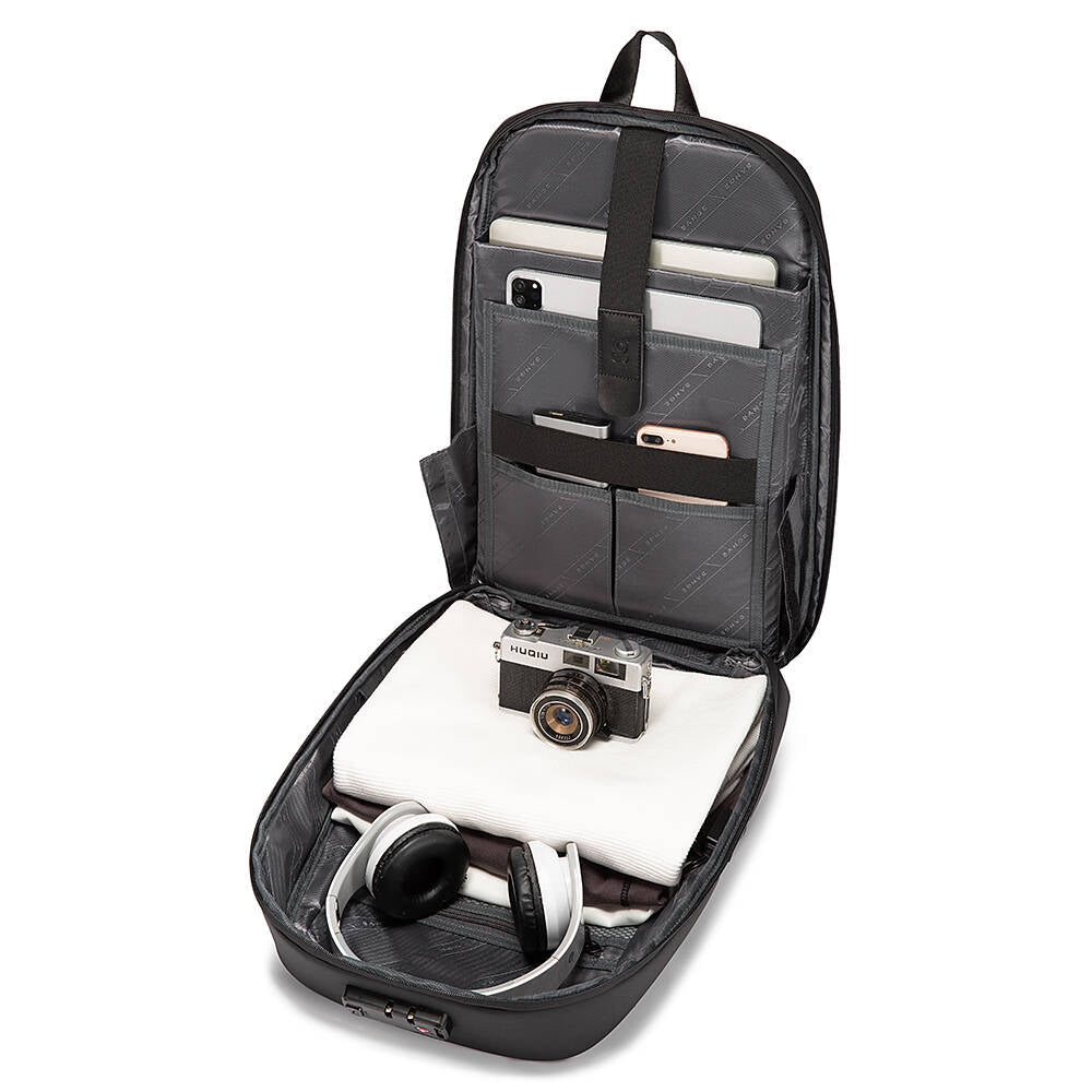 BANGE 7251 Backpack Waterproof 15.6in Laptop Size Smart Trendy Durable Oxford Backpacks Anti-Theft USB School Travel Black Bags